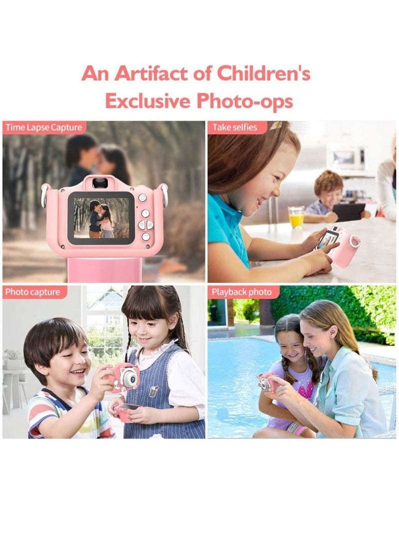 كاميرا HD للأطفال للبنات/الأولاد، ألعاب للأطفال من 3-9 سنوات، هدية عيد ميلاد للأطفال من 6-9 سنوات، كاميرا رقمية مزدوجة للأطفال، كاميرا سيلفي HD للأطفال، بطاقة ذاكرة 32GB - Image 5