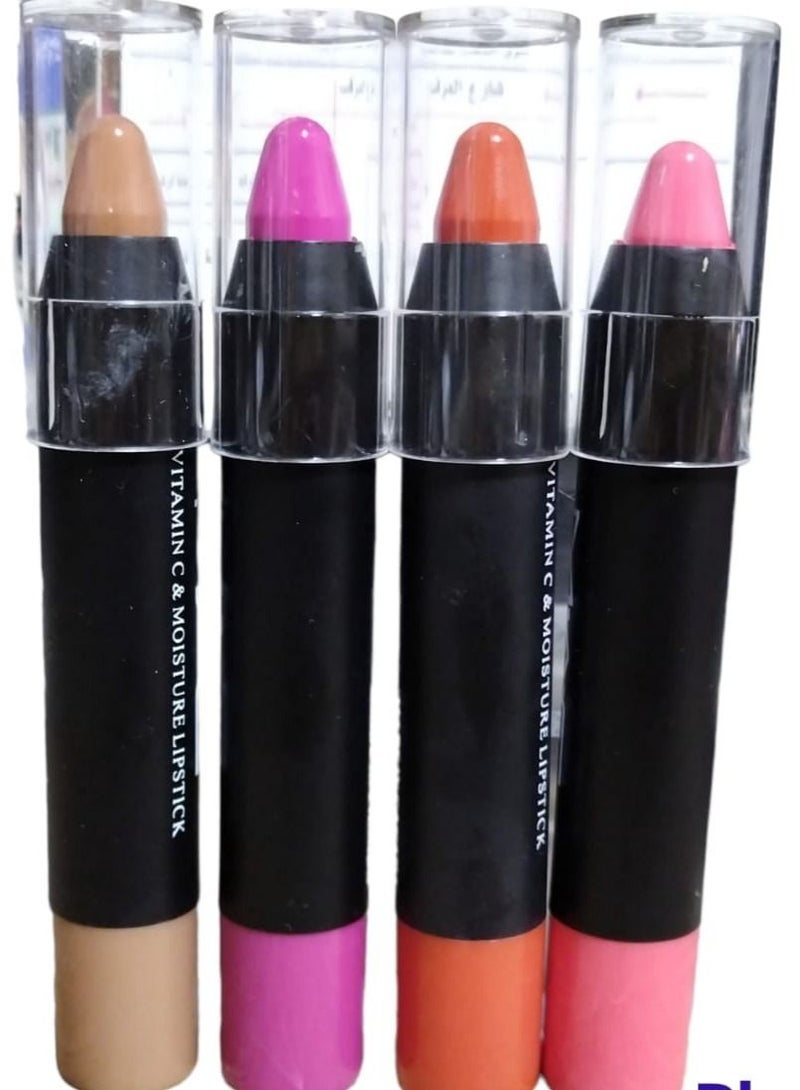 Generic Lip Stick 4 Colors Set for Girls With Lip Balm And Protection From Cracks  - Image 1