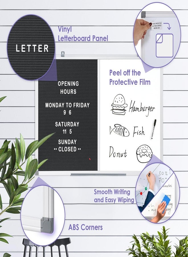 S SWANCROWN Felt Board White Board Combo/Letter Board/Dry Erase Whiteboard for Office, Classroom Home, Black, 24x18 Inch - Image 4