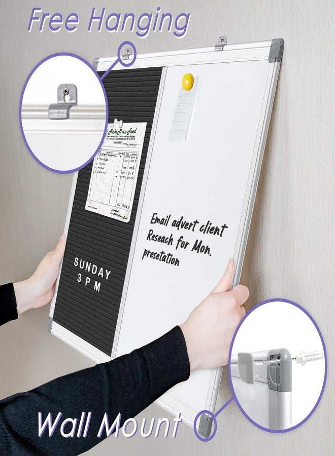 S SWANCROWN Felt Board White Board Combo/Letter Board/Dry Erase Whiteboard for Office, Classroom Home, Black, 24x18 Inch - Image 3