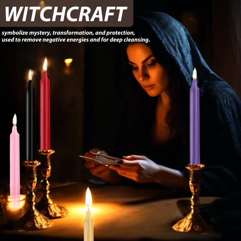 Thleunei 24 Pack Multicolor Spell Chime Candles â€“ Premium Mini Unscented Taper Candles for Rituals, Prayer, Meditation, Altar, Spells â€“ 4" Tall â€“ Ideal for Witches & Spiritual Practices - Image 5
