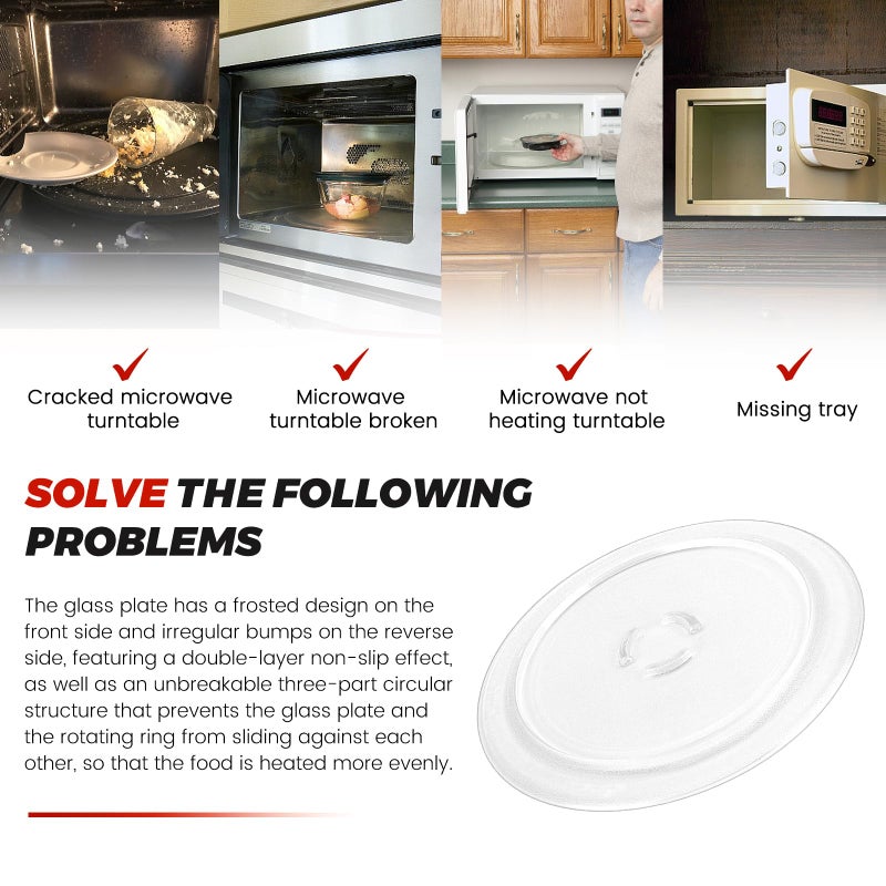Puxyblue 4393799 4393751 صينية زجاجية للميكروويف مناسبة لـ Whirl-Pool & Ken-More & May-Tag تحل محل 8206226 30Qbp4185 Ap3130793 Ps373741 لوحة زجاجية للميكروويف (ضمان لمدة عام) - Image 3