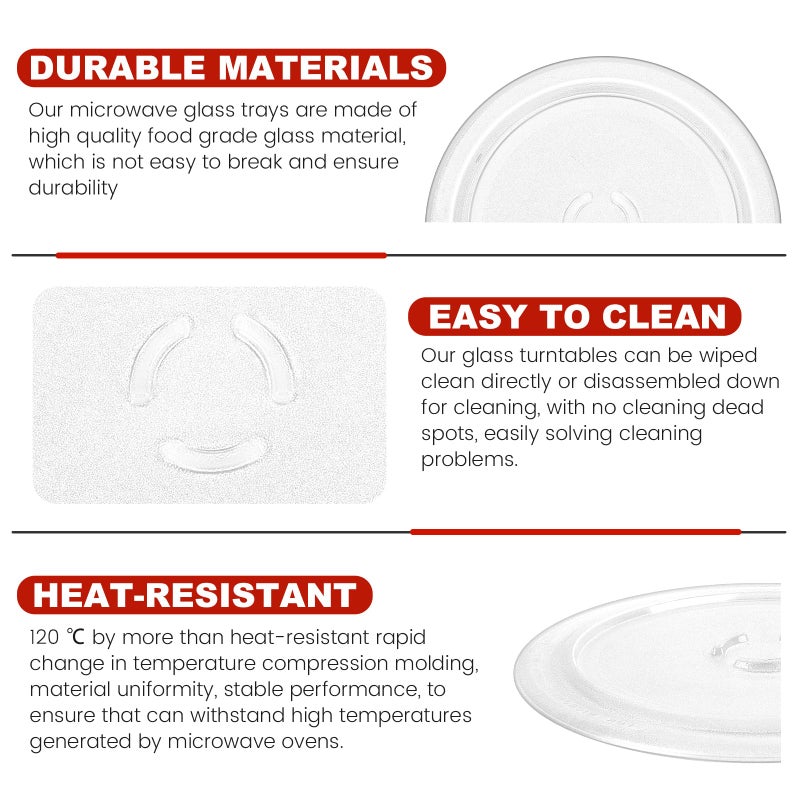 Puxyblue 4393799 4393751 صينية زجاجية للميكروويف مناسبة لـ Whirl-Pool & Ken-More & May-Tag تحل محل 8206226 30Qbp4185 Ap3130793 Ps373741 لوحة زجاجية للميكروويف (ضمان لمدة عام) - Image 2