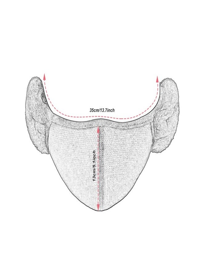TecHong Unisex Winter Warm Windproof Mask with Fluffy Ear Covers - Thick Dustproof Breathable Mouth Cover Half Face Earflaps - Image 2