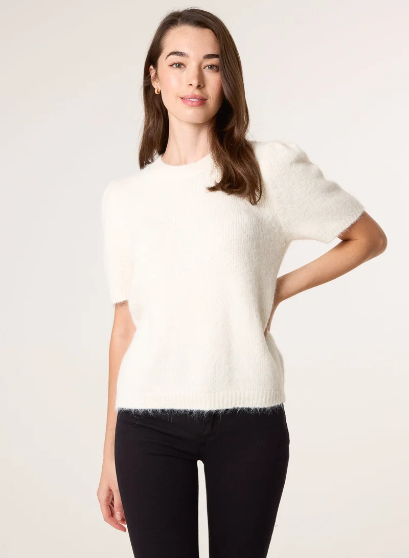 بلو فانيلا كنزة محبوكة بياقة دائرية