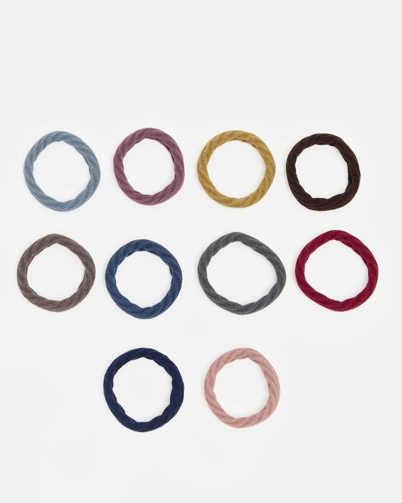 Redtag Women Assorted 10 Piece Scrunchie Set
