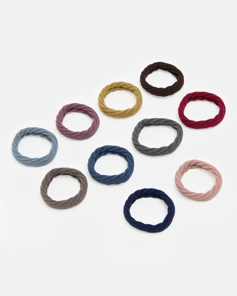 Redtag Women Assorted 10 Piece Scrunchie Set