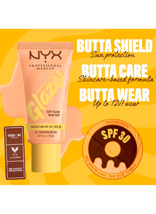 NYX PROFESSIONAL MAKEUP - Buttermelt Glaze Soft Glow Skin Tint + SPF/FPS 30 Foundation 12h Wear Whipped Butta - Image 1