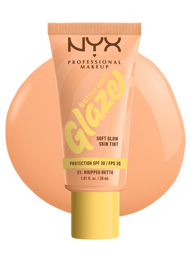 NYX PROFESSIONAL MAKEUP Buttermelt Glaze Soft Glow Skin Tint + SPF/FPS 30 Foundation 12h Wear Whipped Butta  - Image 2