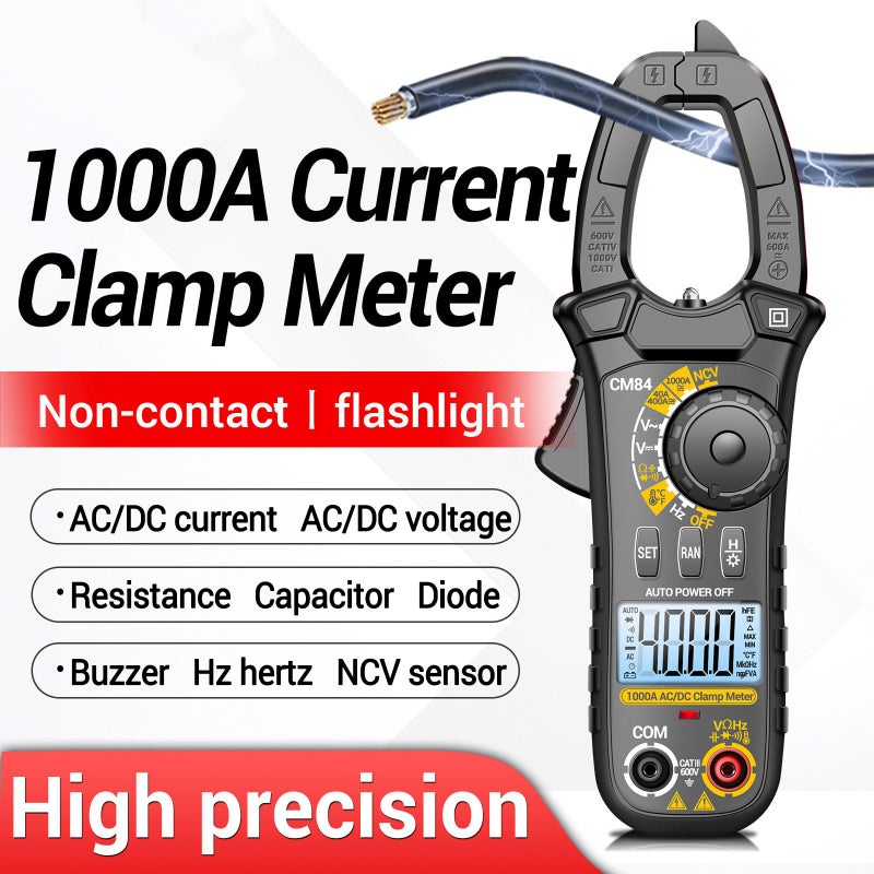 Red Digital Multimeter 4000 Counts Voltmeter Ammeter Ohmmeter with Backlit LCD and Buzzer - Image 4