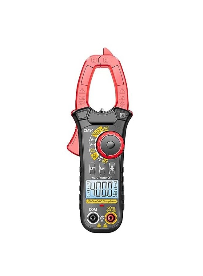 Red Digital Multimeter 4000 Counts Voltmeter Ammeter Ohmmeter with Backlit LCD and Buzzer - Image 1
