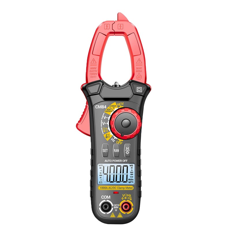 Red Digital Multimeter 4000 Counts Voltmeter Ammeter Ohmmeter with Backlit LCD and Buzzer - Image 2