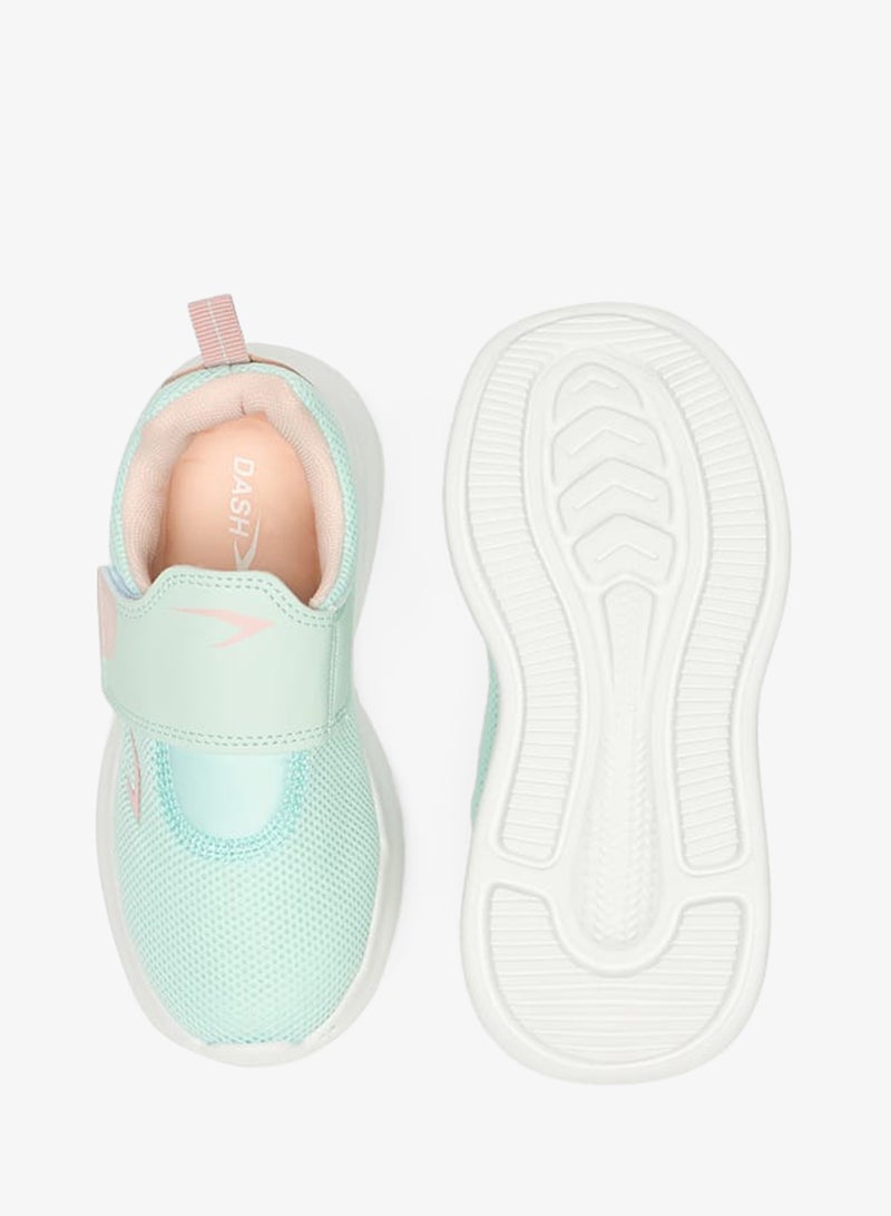 Dash Girls Textured Sports Shoes with Hook and Loop Closure - Image 5