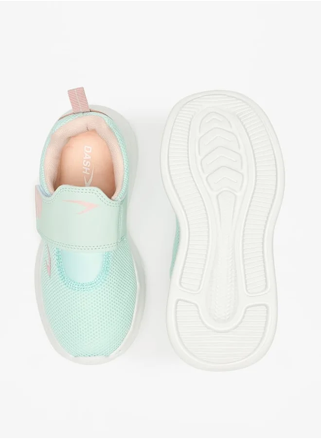 Dash Girls Textured Sports Shoes with Hook and Loop Closure