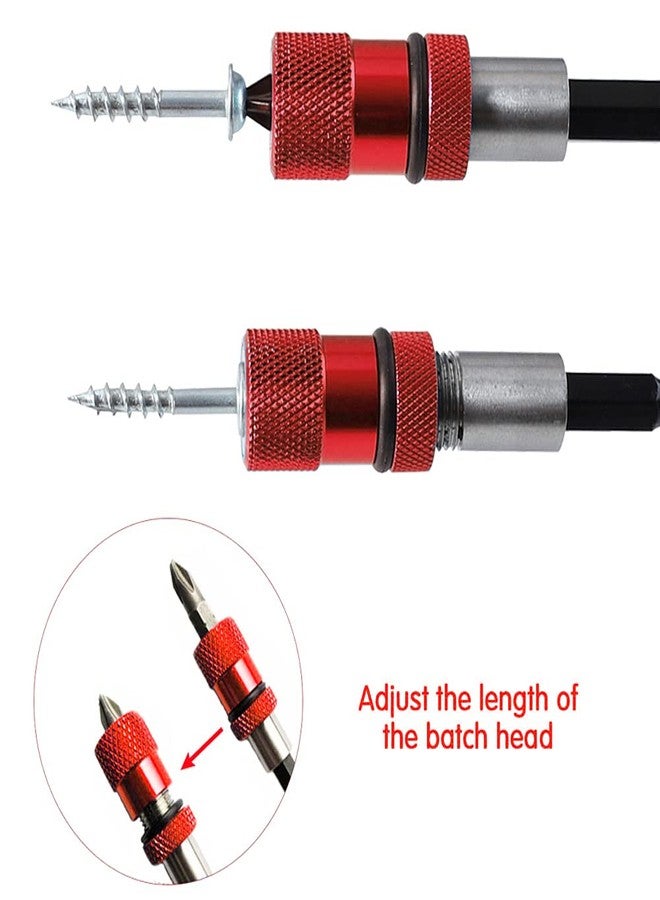 Saipe 2pcs Adjustable Screw Depth Screwdriver Bit Holder Magnetic Steel Screwdriver Drywall Bit 1/4 Inch Hex Shank with S2 Phillips 2 Screw Driver Bits - Image 2