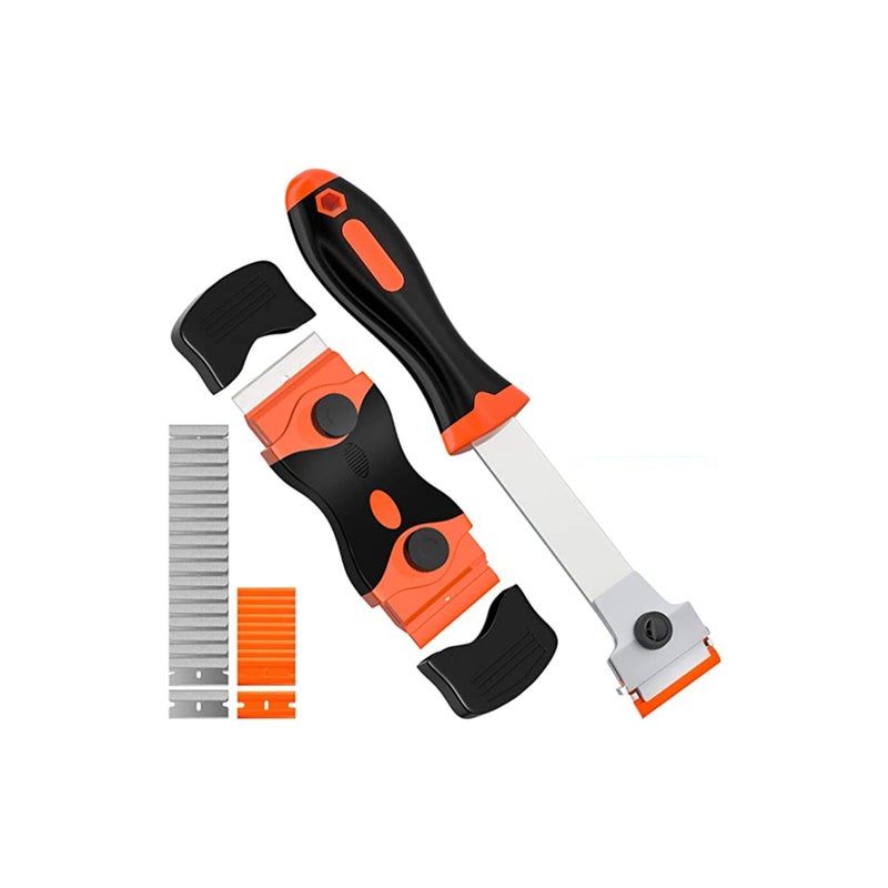 SOLARAE Razor Blade Scraper, Razor Scraper Tool for Removing Label, Registration Sticker, Tint, Grease from Windshield, Appliance, for Glass Window Stickers Decal Labels Paint Cooktop Remover - Image 1