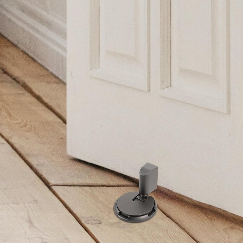 Mechanical Windproof Door Stopper Floor Mount Non-Slip Door Bumper Gray No-Drill Heavy Duty for Indoor Office and Home Use - Image 5