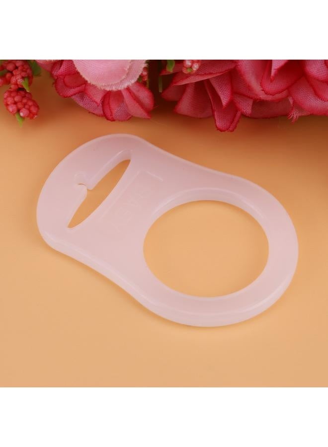 10Pcs Multi Silicone Clear Baby Buttons style Pacifier Holder Clip Adapter for Rings White - Image 3