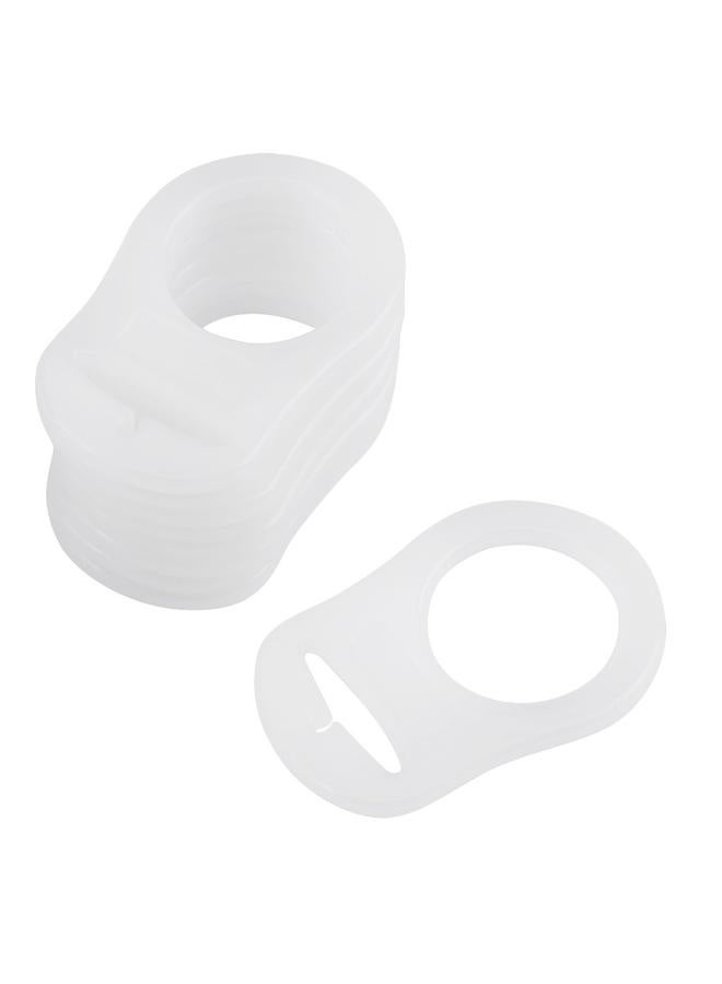 10Pcs Multi Silicone Clear Baby Buttons style Pacifier Holder Clip Adapter for Rings White - Image 1