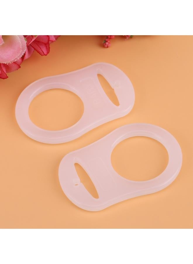 10Pcs Multi Silicone Clear Baby Buttons style Pacifier Holder Clip Adapter for Rings White - Image 2