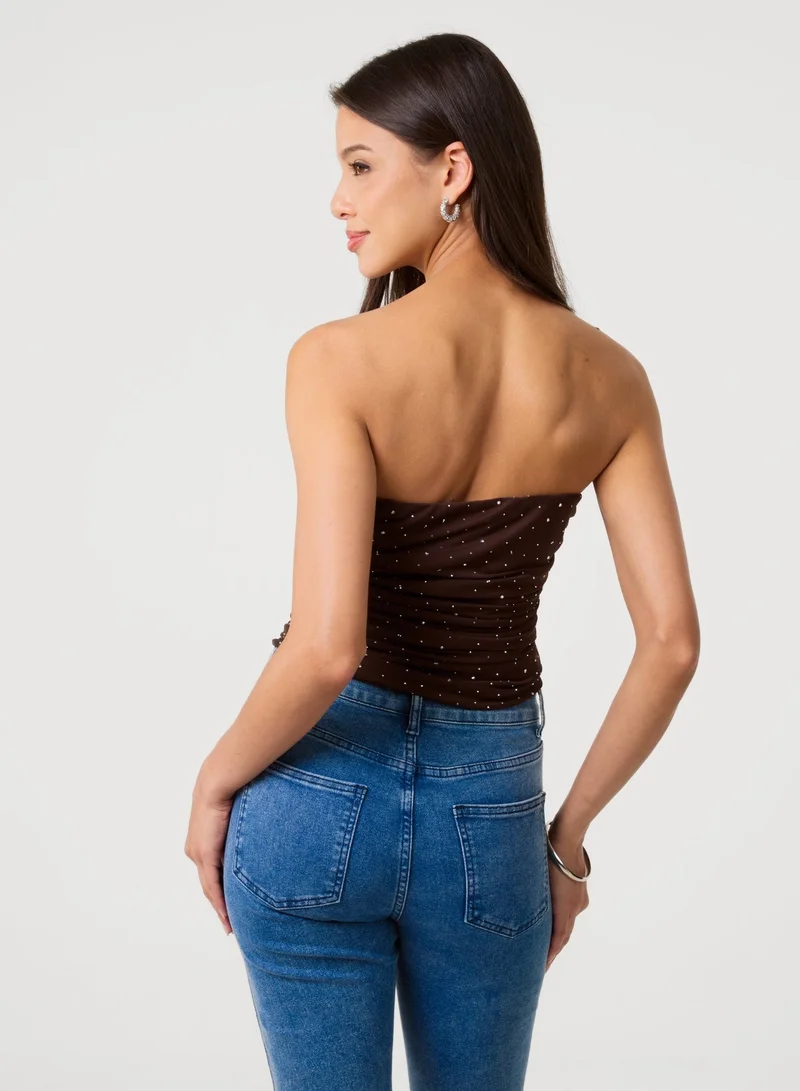 Pink Vanilla Diamante Bandeau Top