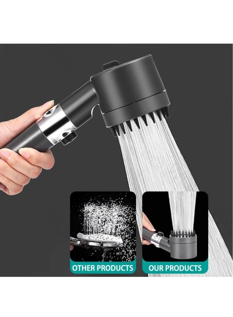 مجموعة رأس دش يدوي مرشح معالج للمياه الصلبة ورأس دش عالي الضغط ومجموعة رأس دش مساج مع 3 إعدادات رش مع خرطوم مضاد للانفجار وحامل (خرطوم 1.5 متر، أسود) - Image 5