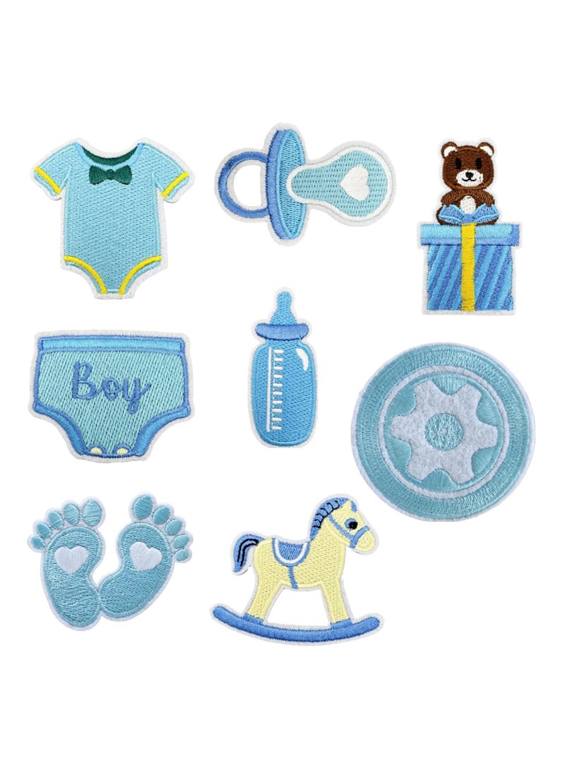 Generic 8PCS Baby Iron on Patches, Cartoon Infant Pacifier Bottle Embroidered Patches for Clothes, Custom Gift Footprint Applique , Hats, Jeans, Jackets, Bags, Backpacks, Dress - Image 1