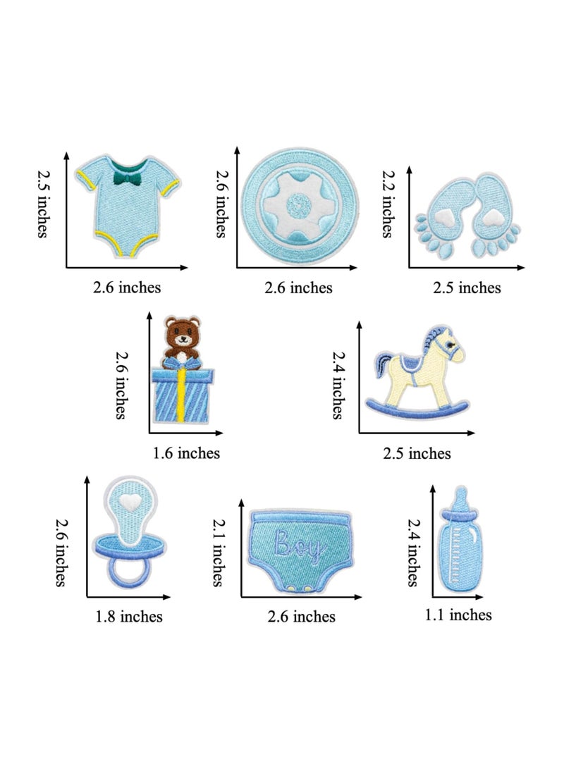 Generic 8PCS Baby Iron on Patches, Cartoon Infant Pacifier Bottle Embroidered Patches for Clothes, Custom Gift Footprint Applique , Hats, Jeans, Jackets, Bags, Backpacks, Dress - Image 3