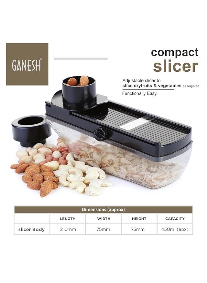 Ganesh Plastic Vegetable Slicer & Dry Fruit Cutter, Black - Image 2