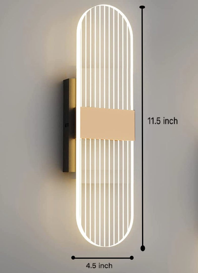 Groeien Pack of 2 Modern LED 15watt Round Shape Nordic Sconce Transparent Indoor Home Acrylic Wall Lamp Warm White 2 Round Shape - Image 3