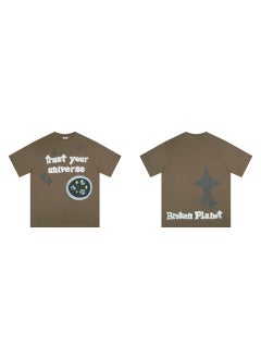Broken Planet Cartoon Logo Cotton Tee 308 camel
