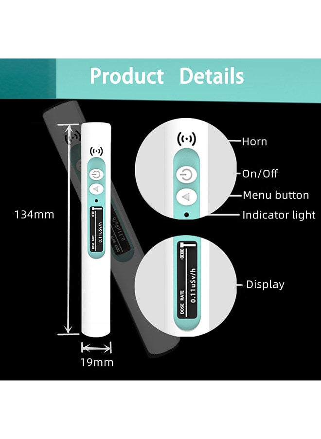 Handheld Portable Nuclear Radiation Detector Household Laboratory Multi-function Radioactive Geiger Counter Digital Backlit OLED Display β-Rays X-Rays γ-Rays Tester Green  - Image 5