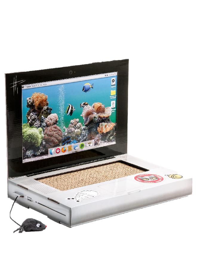 Suck UK | Cat Scratch Laptop | Cat Scratcher Laptop with Fluffy 'Mouse' | Interactive Cat Toys | Paw Over Social Media & Catch up on The Mews | Kitten Toys & Cat Scratch Pads | - Image 3