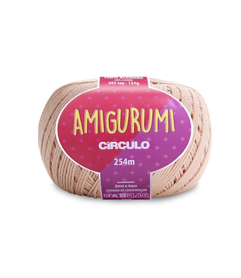 CÃRCULO Circulo Amigurumi Yarn, 100% Mercerized Brazilian Virgin Cotton for Crocheting and Knitting, Soft Art - Sport Weight Yarn, 4.4 oz, 278 yds - Color 7563 - Chantilly - Image 1