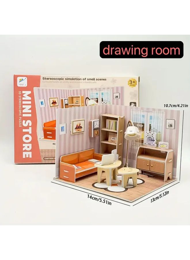 DIY 3D House Puzzle Mini Model Creative Assembly Living Room Set 30PCS - Image 3