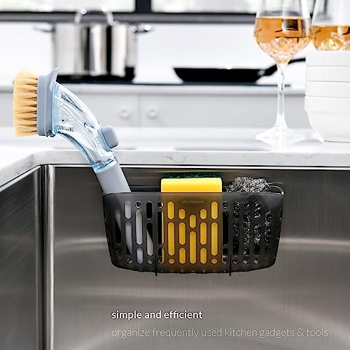 simpletome Sink Caddy Basket, Sinkware Organizer, 3X Strong Suction Cups Or Countertop, Translucent Grey - Image 2