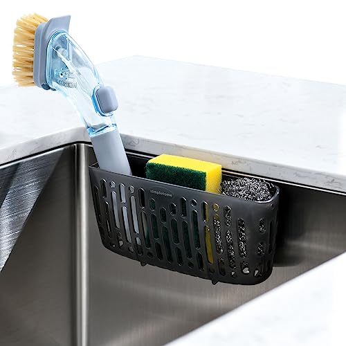 simpletome Sink Caddy Basket, Sinkware Organizer, 3X Strong Suction Cups Or Countertop, Translucent Grey - Image 1