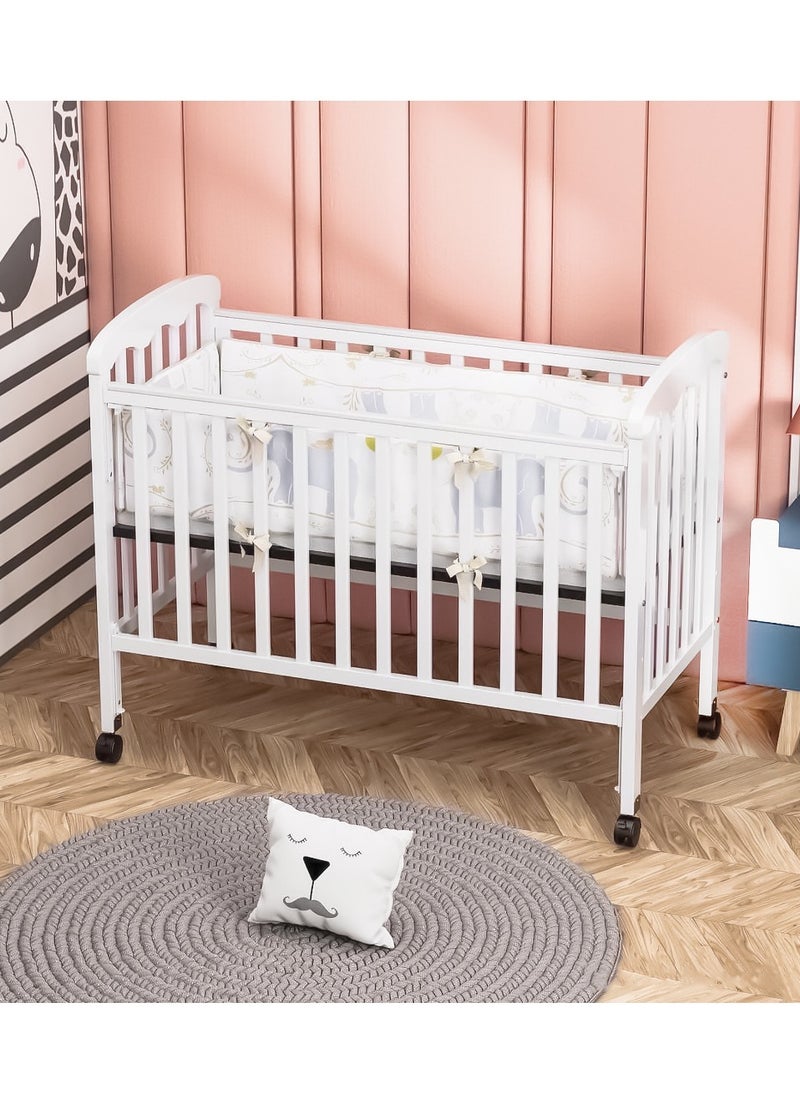 BABYCARA Crib Wooden Baby Bed with Elegant Design With Iron Base 3 Heights and Mosquito Net 120x60cm  - Image 3