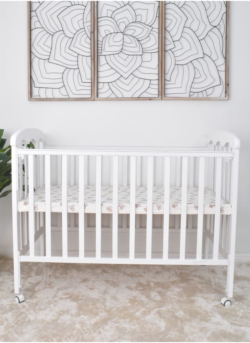 BABYCARA Crib Wooden Baby Bed with Elegant Design With Iron Base 3 Heights and Mosquito Net 120x60cm  - Image 5