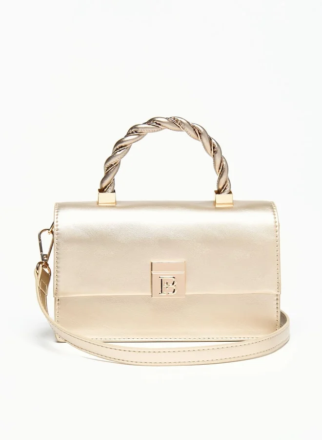 فلورا بيلا من شو إكسبرس Women Solid Satchel Bag with Braided Grab Handle and Magnetic Button Closure