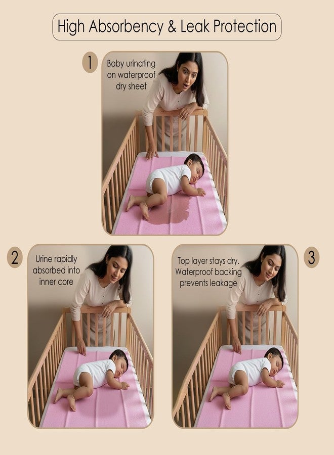 BabyMoo Baby Moo Changeable Dry Sheet I Water-Resistant Bed Protector Sheet I Baby Water Proof Dry Sheet - Pink - Image 4