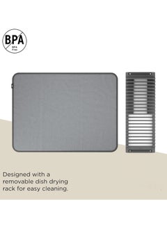 Generic Drying Mat Dish Towel - Dish Drying Rack Mat - Dish Dryer Organizer Mat & Dish Drying Mat in One - Super Absorbent Kitchen Towel with Foldable Dish Organizer & Drying Rack - Dish Organizer - Plastic Microfiber Dish Drying Rack with Dish Rack for Table Decoration, Home Kitchen Supplies (Dish in Towel) - Drying Mat for Kitchen - Dish Towel with Dish Organizer - Dish Drainer & Organizer  - Image 4