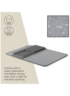 Generic Drying Mat Dish Towel - Dish Drying Rack Mat - Dish Dryer Organizer Mat & Dish Drying Mat in One - Super Absorbent Kitchen Towel with Foldable Dish Organizer & Drying Rack - Dish Organizer - Plastic Microfiber Dish Drying Rack with Dish Rack for Table Decoration, Home Kitchen Supplies (Dish in Towel) - Drying Mat for Kitchen - Dish Towel with Dish Organizer - Dish Drainer & Organizer  - Image 5