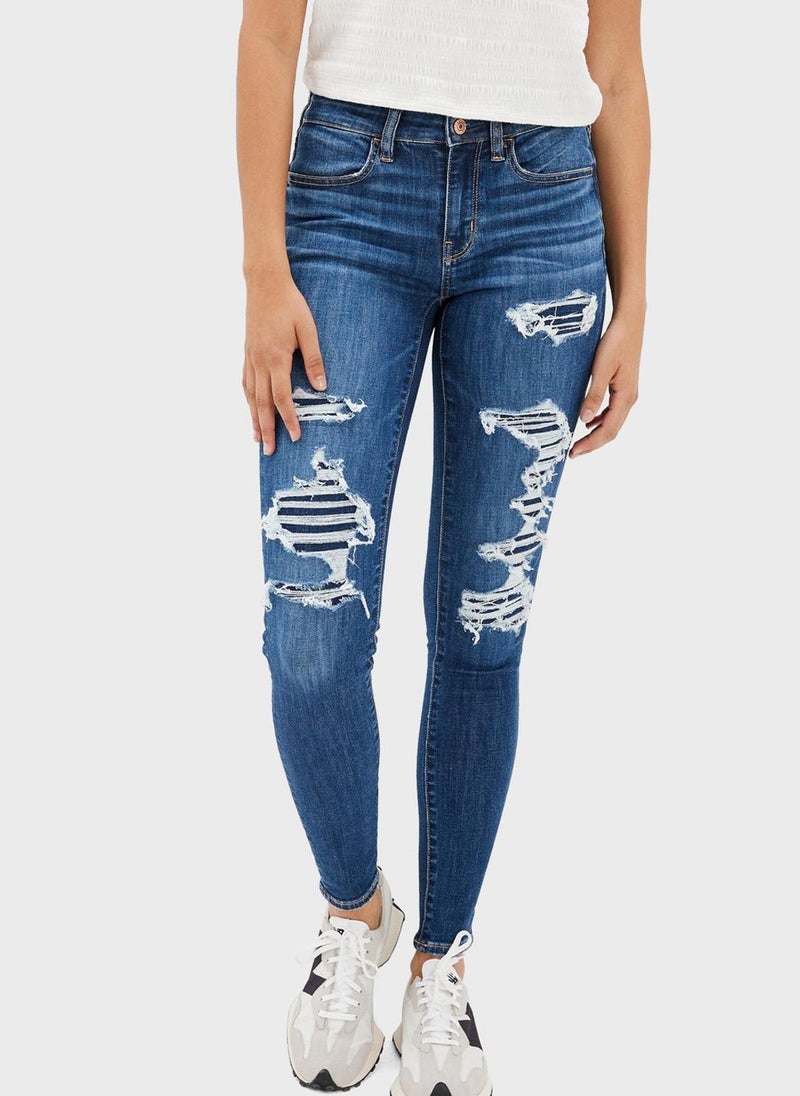 American Eagle - Low Rise Ripped Skinny Jeggings - Image 1