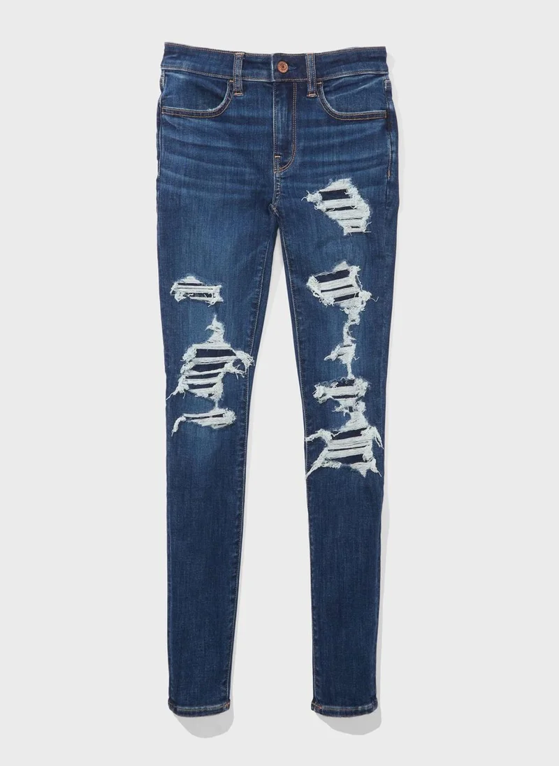 American Eagle Low Rise Ripped Skinny Jeggings