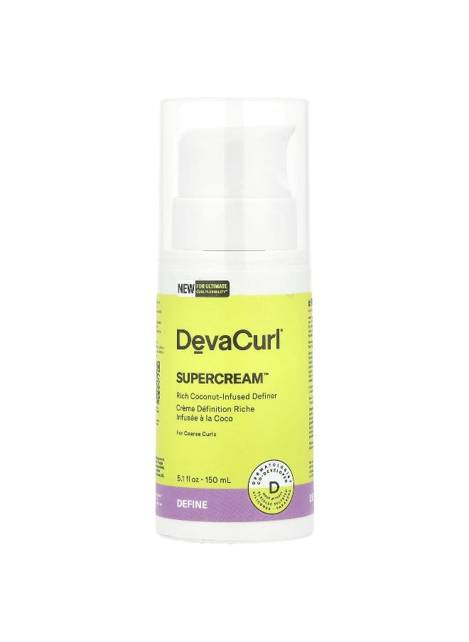 DevaCurl DevaCurl, Supercream™, Rich Coconut-Infused Definer, For Coarse Curls , 5.1 fl oz (150 ml)  - Image 1