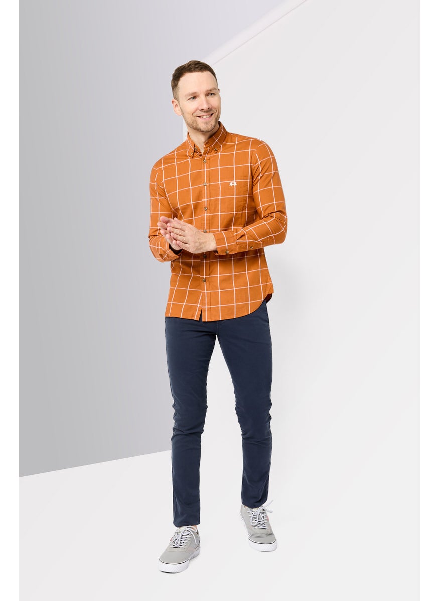 La Martina Men Tailored Fit Embroidered Logo Long Sleeves Casual Shirt, Multicolor  - Image 2