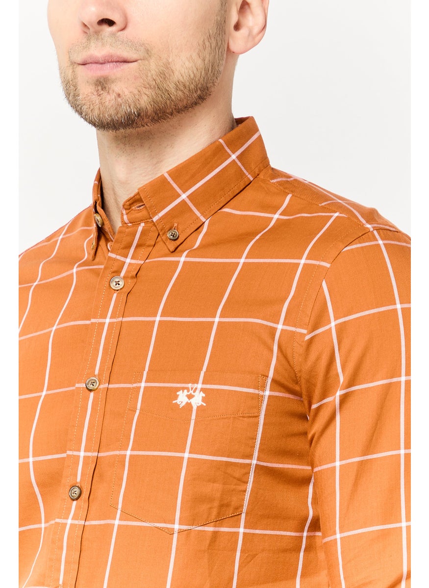 La Martina Men Tailored Fit Embroidered Logo Long Sleeves Casual Shirt, Multicolor  - Image 3