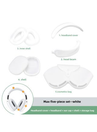 حافظة كمبيوتر رقمية/سماعة رأس بلوتوث/غطاء حماية لسماعة رأس بلوتوث لأجهزة Airpods Pro-اللون: الحد الأقصى أبيض خمس قطع (شعاع الرأس + الشعاع + غطاء الأذن + الغلاف + حقيبة التخزين) - الموديل: ينطبق على Airpods Max - pzsku/Z13D5EE2DB66166B18975Z/45/1746225979/66303189-f7a2-416f-9d8e-e96dd3bef5cd