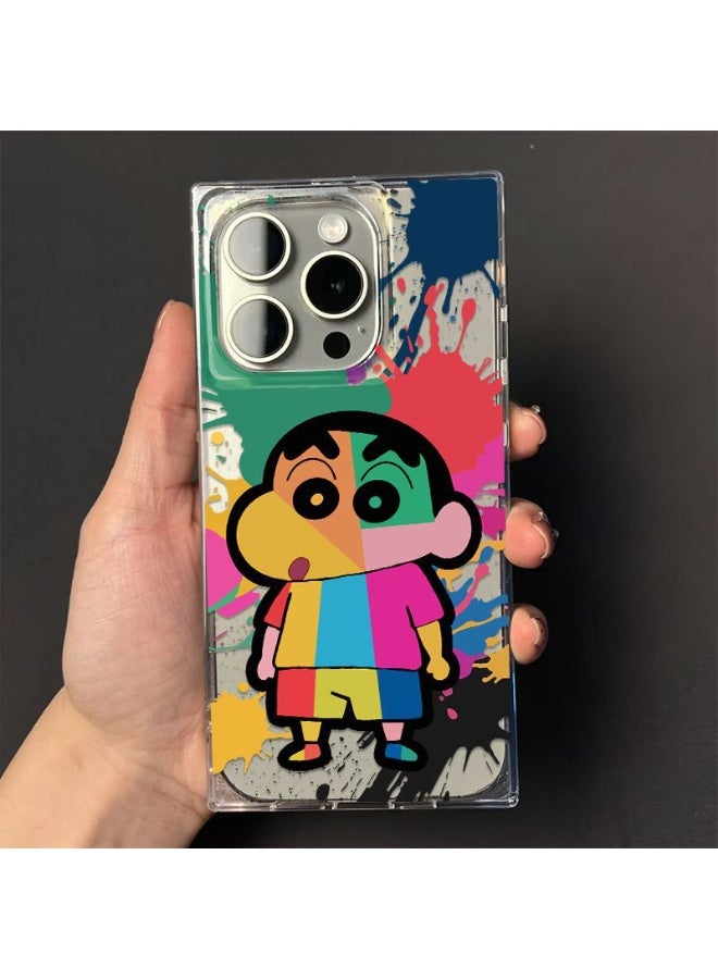 NIBEMINENT Colorful Graffiti Crayon Xiao Xin Protective TPU Case Cover For iPhone 17 - Image 1